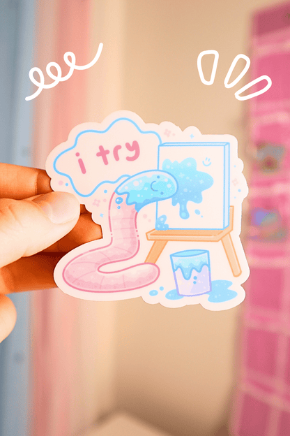 i try worm sticker