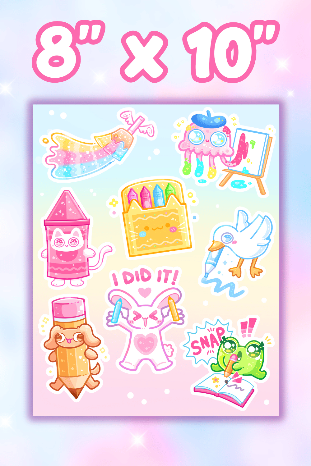 OVERSIZED Artist Sticker Sheet 8x10